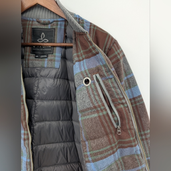 Prana Women's Plaid Goose Down Insulated Showdown Bomber Jacket Sz.S Outdoor - Picture 9 of 13